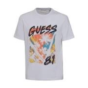 Korte Mouw T-Shirt Guess , White , Heren