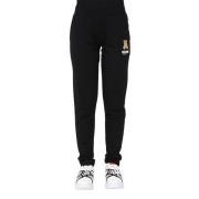 Zwarte Logo Joggers Moschino , Black , Dames