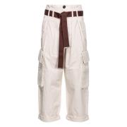 Geverfde Pantalone in Wit Latte Pinko , White , Dames