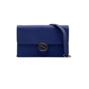 Pre-owned Leather wallets Gucci Vintage , Blue , Dames