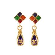 Pre-owned Yellow Gold earrings Chanel Vintage , Multicolor , Dames