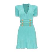 Jurk met V-hals Balmain , Blue , Dames