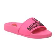 Stijlvolle Slippers voor Vrouwen Love Moschino , Pink , Dames