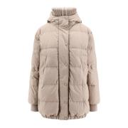 Gewatteerde jas met kasjmier details Brunello Cucinelli , Beige , Dame...