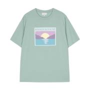 Sunset Postcard T-shirt Maison Kitsuné , Green , Heren