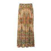 Geometrisch Bloemenprint Geplooide Rok Pierre-Louis Mascia , Beige , D...