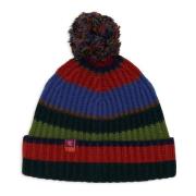 Groene Wol Kasjmier Beanie met Strepen Gallo , Multicolor , Unisex