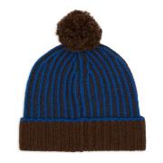 Blauwe Wol Kasjmier Beanie met Ribsteek Gallo , Multicolor , Unisex