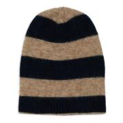 Blauwe Alpaca Wol Beanie Twee-Tint Strepen Gallo , Multicolor , Dames