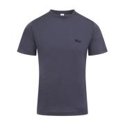 Blauw Zijde Katoen Geborduurd T-Shirt Berluti , Blue , Heren