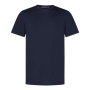 Blauwe Crewneck Tee Logo Borduurwerk Ralph Lauren , Blue , Heren