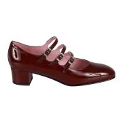 Burgundy Patent Leren Square Toe Pumps Carel , Red , Dames