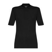 Geribbeld poloshirt Jil Sander , Black , Dames