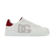 Witte Nappa Leren Sneakers Dolce & Gabbana , White , Heren