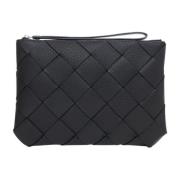 Intreccio Zwarte Clutch Tas Bottega Veneta , Black , Heren