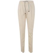 Luxe Linnen Zaden Fluweel Broek Brunello Cucinelli , Beige , Heren