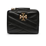 Zwarte Chevron Bi-Fold Portemonnee Tory Burch , Black , Dames