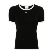 Zwarte T-shirts en Polos Courrèges , Black , Dames