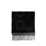 Sjaal met geborduurd logo PS By Paul Smith , Black , Heren