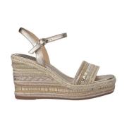 Rhinestone Wedge Sandaal met Vlechtdetail Alma EN Pena , Yellow , Dame...