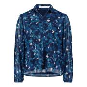 Geplooide blouse met stippen Betty & Co , Blue , Dames