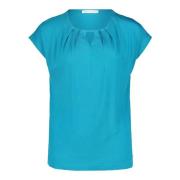 Shirt met korte mouwen en geplooide mouwen Betty & Co , Blue , Dames