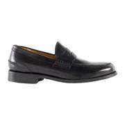 Almond Toe Leather Loafers Corsinelabedoli , Black , Heren