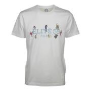 Elite Katoenen T-shirt met Frontprint Equipe 55 , White , Heren