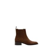 Chelsea Boot in Cognac Suède Parallele , Brown , Dames