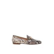 Slangenprint Leren Mocassin Parallele , Multicolor , Dames