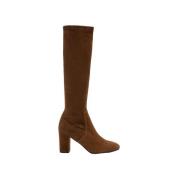 Stretch Suède Laars Cognac Parallele , Brown , Dames