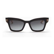 Moderne Cat-Eye Zonnebril Zwart/Wit Goud Akoni , Black , Dames