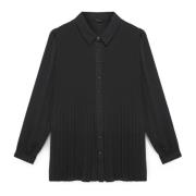 Georgette blouse met geplooide details Fiorella Rubino , Black , Dames