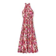 Chinese bloemen halterjurk Motivi , Multicolor , Dames