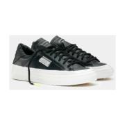 Handgemaakte Leren Sneakers Zwart Wit Mimanera , Black , Heren