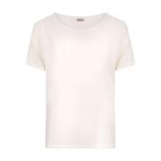 Zijde Witte T-shirts en Polos Her Shirt , White , Dames