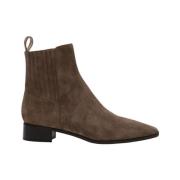 Taupe Suède Chelsea Laars met Leren Details Parallele , Brown , Dames