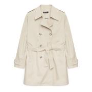 Beige Trenchcoat met Afneembare Riem Fiorella Rubino , Beige , Dames