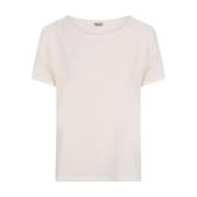 Zijden Wit T-shirt met Ronde Hals Her Shirt , White , Dames