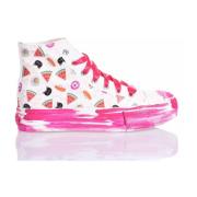 Handgemaakte Roze Witte Sneakers Aangepast Mimanera , Multicolor , Dam...