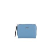 Stijlvolle Leren Portemonnee Poche Paris , Blue , Dames