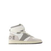 Witte Leren Hi-Top Sneakers Rhude , White , Heren