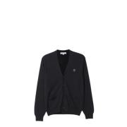 Zwarte Fox Head Patch Cardigan Sweater Maison Kitsuné , Black , Heren