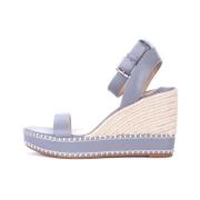 Ocean Nappa Leren Espadrille Sleehakken Ralph Lauren , Blue , Dames