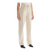 Pailletversierde Wide Leg Jeans Golden Goose , Beige , Dames