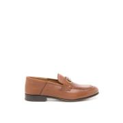 Gancini Logo Leren Loafers Salvatore Ferragamo , Brown , Dames