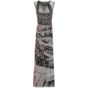 Grafische Print Mesh Jurk Ottolinger , Gray , Dames