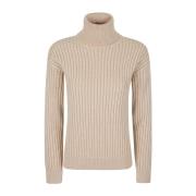 Kasjmierwol Ribgebreide Coltrui Eleventy , Beige , Dames