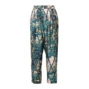 Abstract Patroon Zijden Broek Beige Pierre-Louis Mascia , Blue , Dames