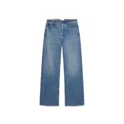 Wide Leg Cut Off Jeans Frame , Blue , Dames